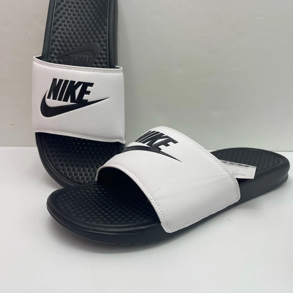 Nike Benassi JDI Men's Slides Black and White Slides